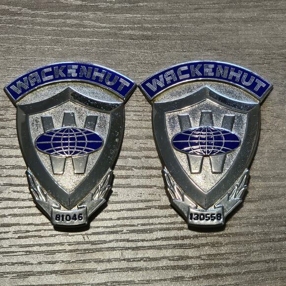Vintage Wackenhut Security Badges Set of 2 - Picture 1 of 7